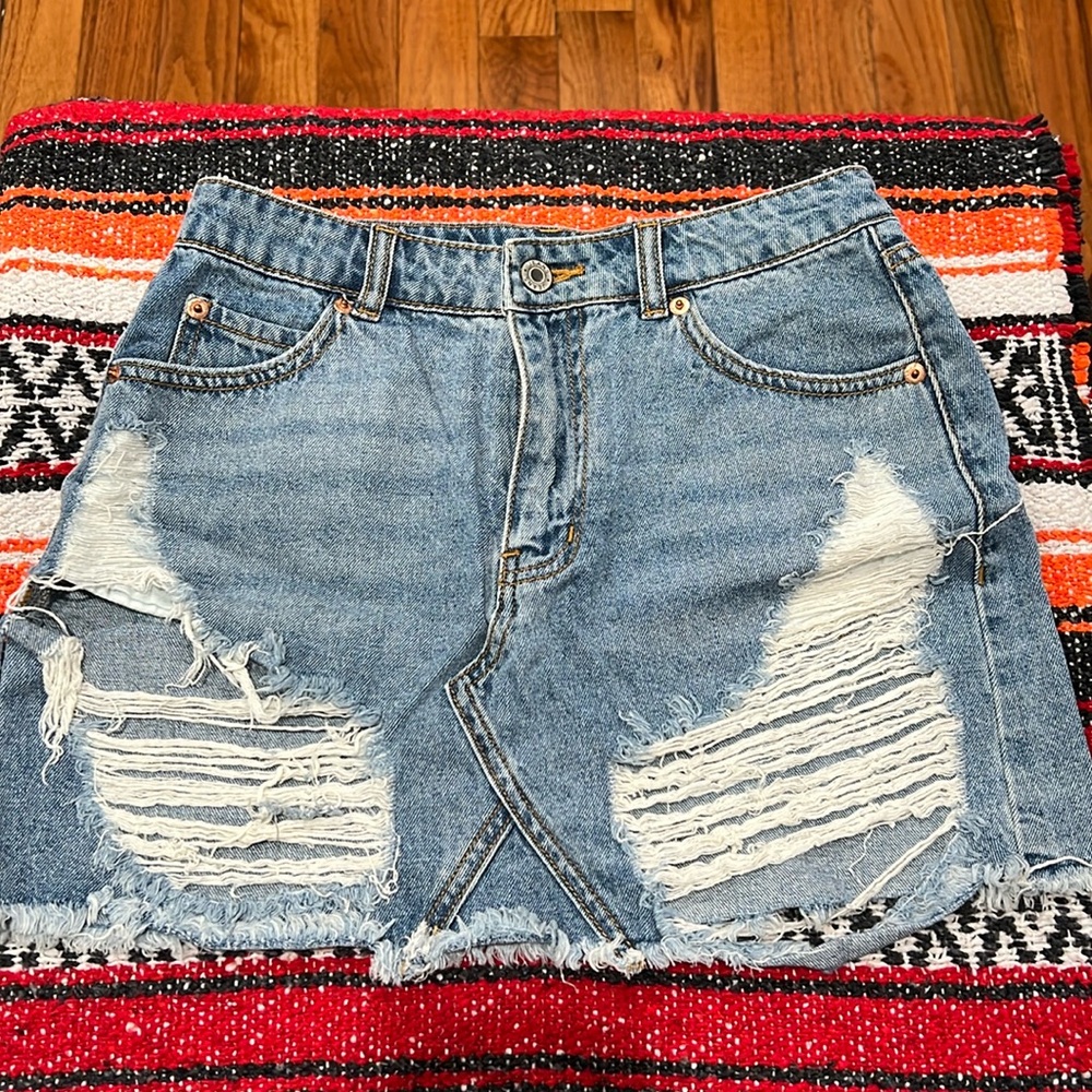 Ripped Jean skirt